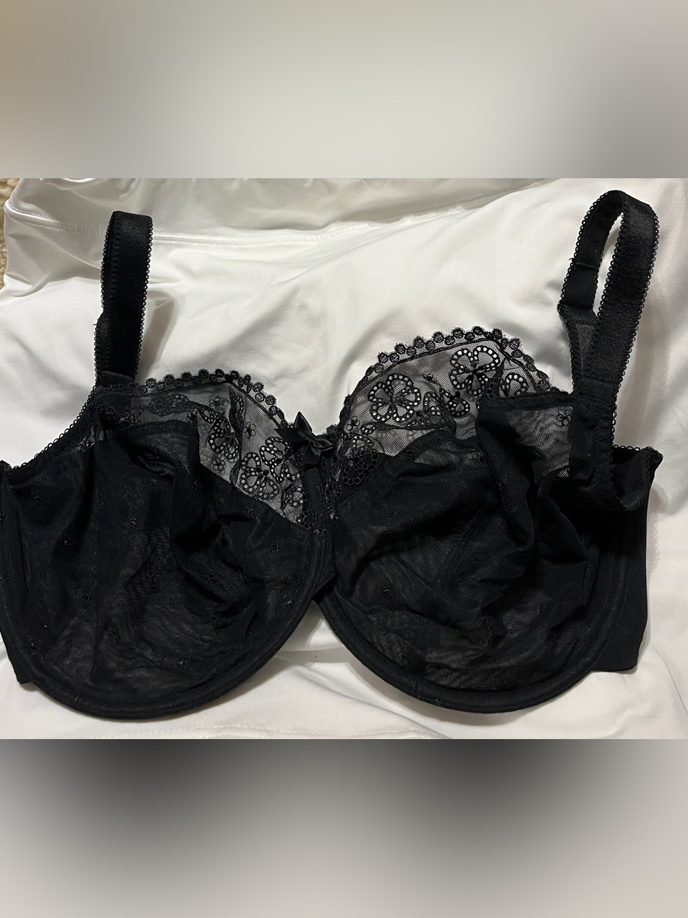 Cleo by Panache Lucy 5851 Black Lace Balconnet Bra 32HH UK